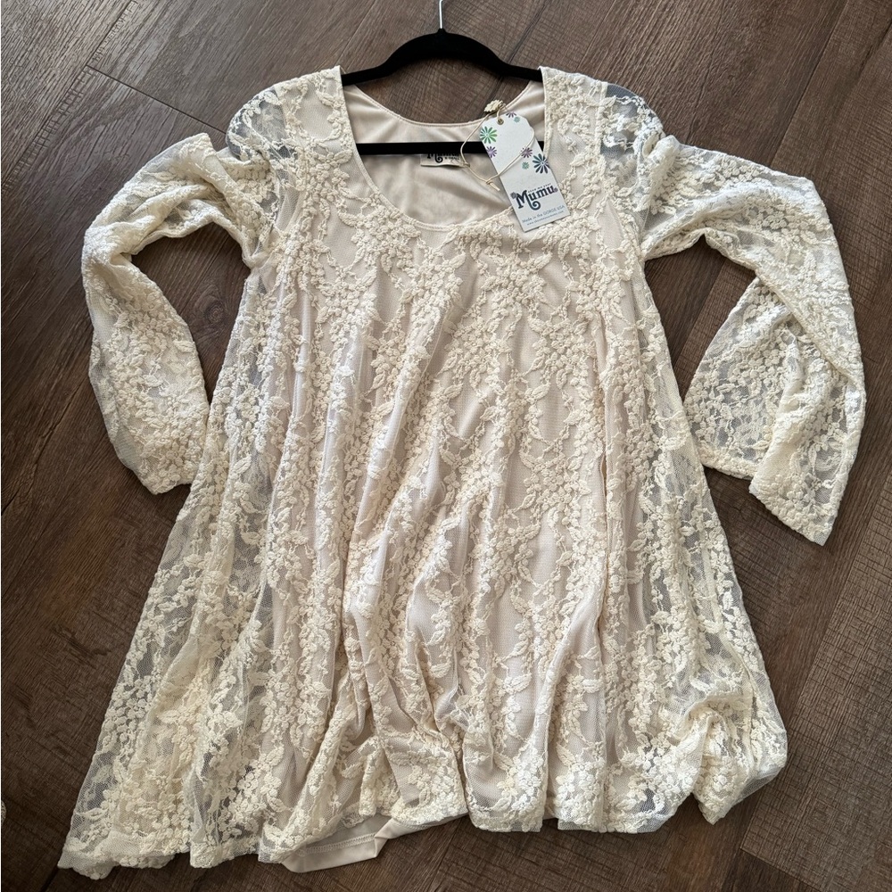 SHOW ME YOUR MUMU lace dress NWT white cream